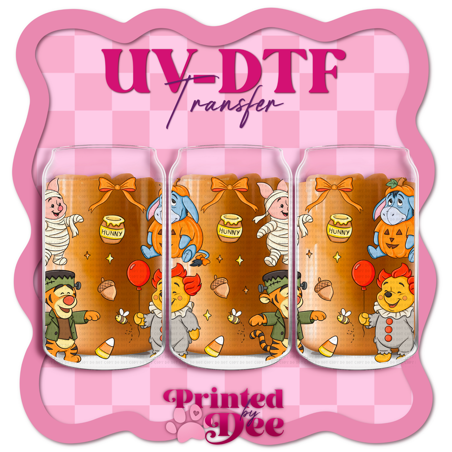 #130 Halloween bear and friends UV DTF