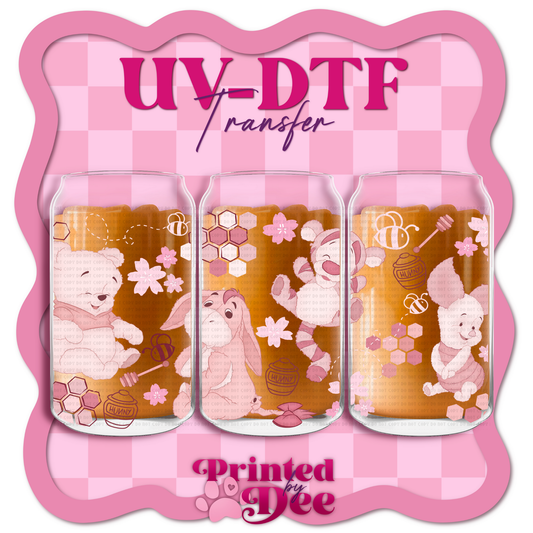 #162 Pretty pink Bear   UV DTF