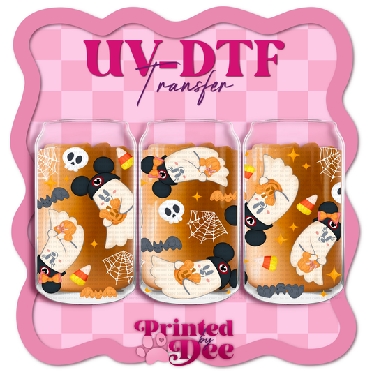 #128 Mouse hat  Ghost UV DTF