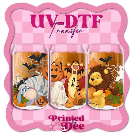 #138 Bear and spooky friends web  UV DTF
