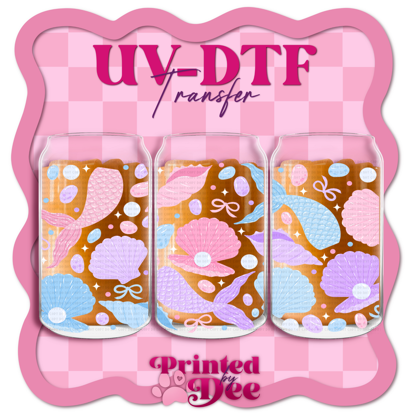 #103 mermaid tails & shells  UV DTF